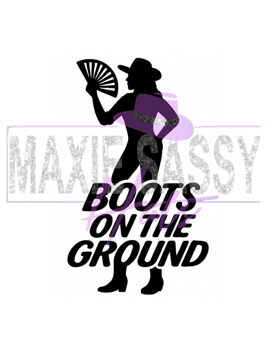 Ladies Boots on tha Ground